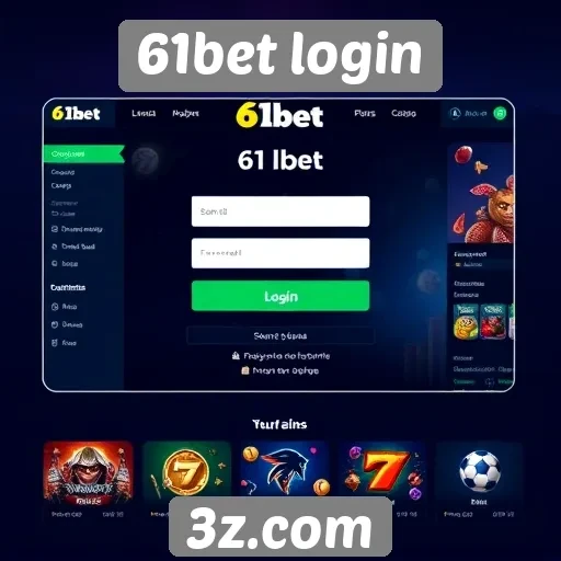 Interface e usabilidade do site 61bet login